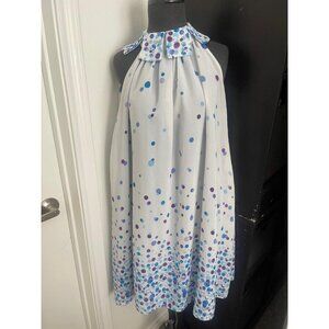 Flowy Confetti Print Dress - Halter Neckline